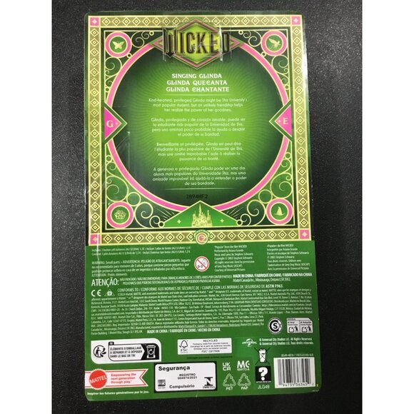 Wicked Singing Glinda Barbie Doll In Pink Dress By Mattel For Ages 4+ - Picture 2 of 2